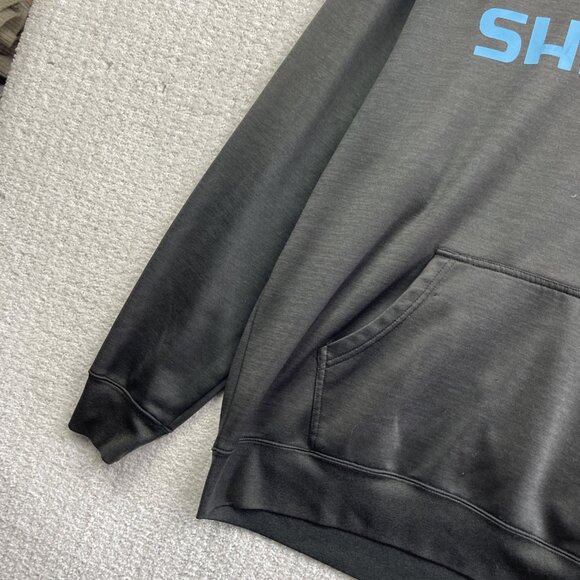 Shimano Cycling / Fishing Outdoors Athletic Hoodie Men Sz L Black w/ Blue Logo** - Picture 3 of 16